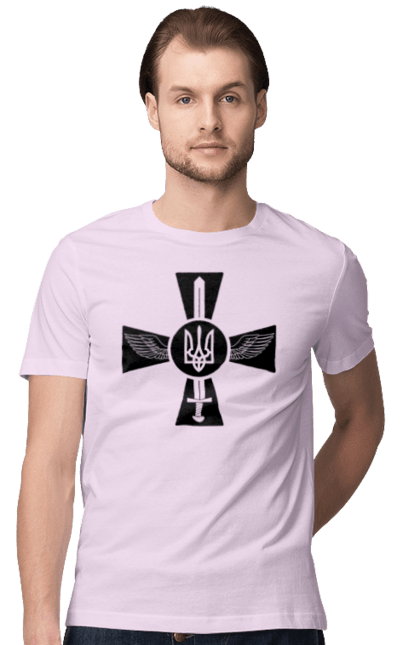 Men`s t-shirt with prints Ukraine coat of arms. Coat of arms, sword, ukraine, wings. 2070702