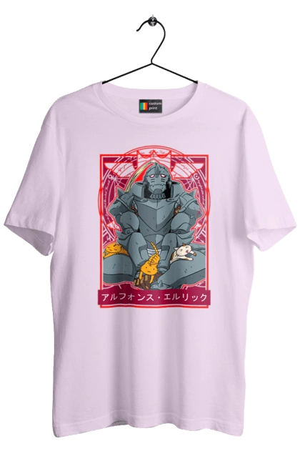 Men`s t-shirt with prints Fullmetal Alchemist Al Elric. Adventures, al elric, alphonse, anime, comedy, fullmetal alchemist, manga, steampunk. 2070702