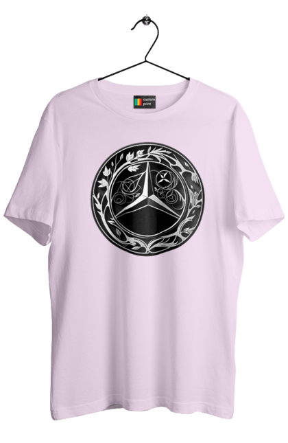 Футболка чоловіча з принтом "Mercedes Benz Лого Арт". Авто, автомобіль, логотип мерседес, машини, мерс, мерседес. 2070702