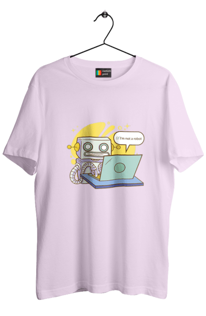 Футболка чоловіча з принтом "Я не робот Хакер зрозуміє 404 до дня програміста". 404, aws, backend, c++, cloud, css, frontend, golang, java, js, linux, python, script, web, ай ті, айті, айтішник, верстка, дата, код, компьютер, лаптоп, облако, ошибка, програміст, программа, программист, програмування, робот, хакер, язык. 2070702