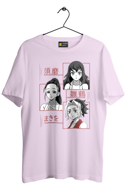 Men's t-shirt with prints Demon Slayer Hinatsuru, Makio and Suma. Demon slayer, hinatsuru, makio, suma, tengen. 2070702