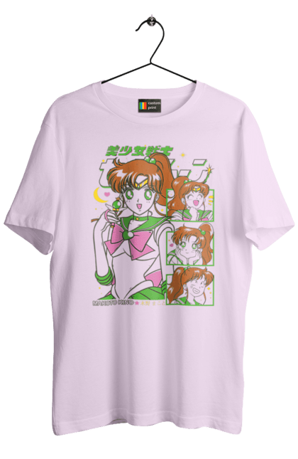 Men's t-shirt with prints Sailor Moon Sailor Jupiter. Anime, drama, magical girl, makoto kino, sailor jupiter, sailor moon, tv series. 2070702