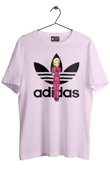 Футболка чоловіча з принтом "Adidas Андроїд 18". Adidas, android 18, dragon ball, адідас, андроїд 18, аніме, вбивця, кіборг, манга, перли дракона. 2070702