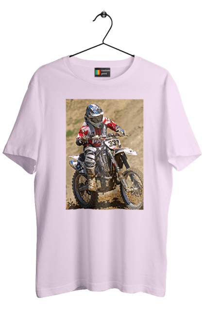 Men`s t-shirt with prints MOTOR RACER. Athlete, moto, motor racer, motorbike, sport. 2070702