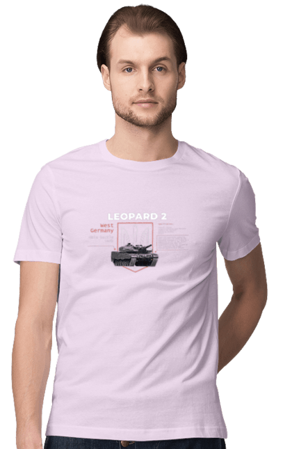 Футболка чоловіча з принтом "Leopard 2 англійська". Leopard 2, залужний, зброя, танк. 2070702