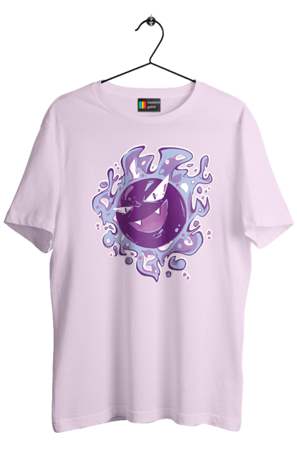 Men's t-shirt with prints Pokemon Gastly. Anime, games, gastly, nintendo, pokemon, pokemon go. 2070702