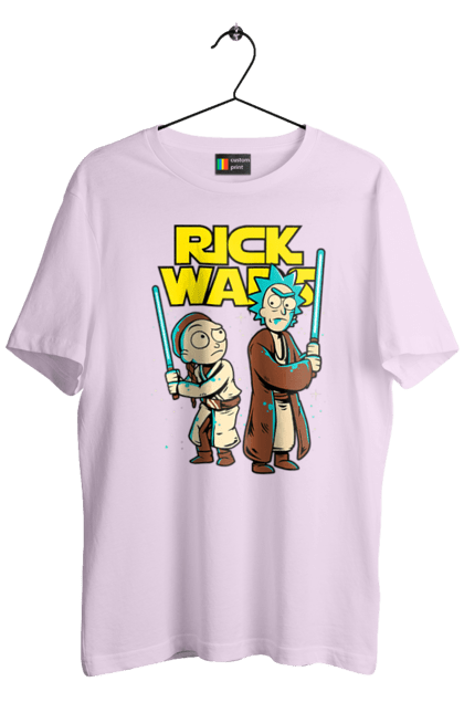 Футболка чоловіча з принтом "Рік та Морті". Rick and morty, star wars, зоряні війни, мультфільм, наукова фантастика, пригоди, рік, рік і морті, трагікомедія, чорний гумор. 2070702