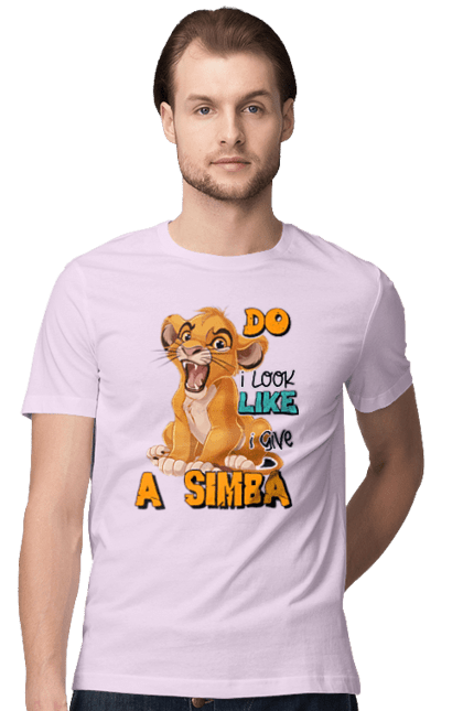 Men's t-shirt with prints The Lion King Simba. Animal, cartoon, king, lion, lion king, simba. 2070702