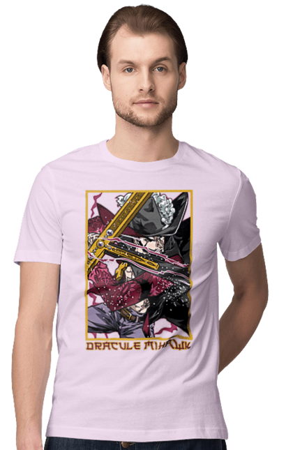 Men's t-shirt with prints One Piece Dracule Mihawk. Anime, dracule mihawk, manga, mihawk, one piece, straw hat pirates. 2070702