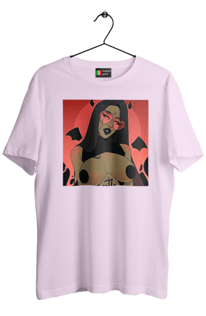 Футболка чоловіча з принтом "Диявол З Цицьками". Гола, диявол, сиськи. 2070702