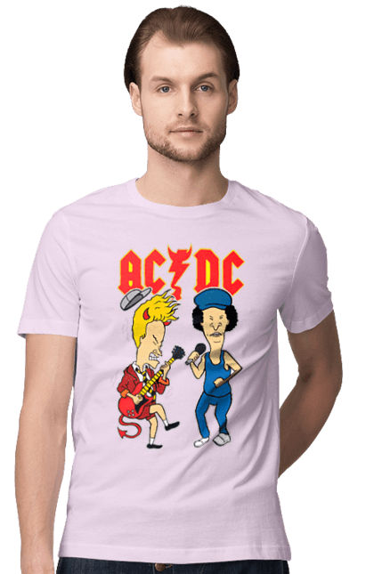 Men's t-shirt with prints AC/DC. Ac dc, acd, blues rock, group, hard rock, music, rock n roll. 2070702