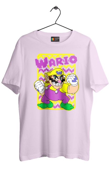 Футболка мужская с принтом Братья Супер Марио Варио. Mario bros, nintendo, super mario bros, wario, братья супер марио, варио, игра, марио, персонаж. 2070702