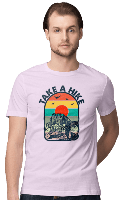 Футболка чоловіча з принтом "Прогуляйся Альпініст, Гори". Альпініст, гори, похід, прогуляйся. 2070702