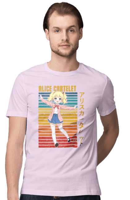 Men's t-shirt with prints Kiniro Mosaic Alice Cartelet. Alice, alice cartelet, anime, gold mosaic, kiniro mosaic, kinmoza, manga. 2070702