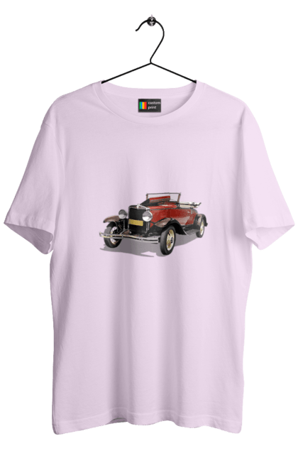 Футболка чоловіча з принтом "Авто.4". Авто, професійне фото, ретро авто, фото, червона гамма барв. 2070702