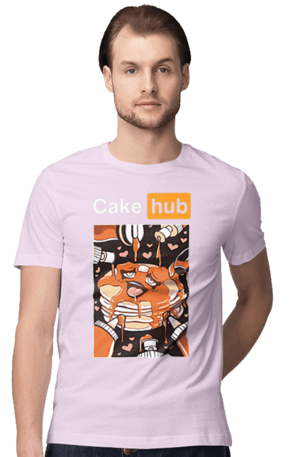 Футболка чоловіча з принтом "Кейк Хаб". Брутальна, гумор, кейк хаб, порн хаб, прикол. 2070702