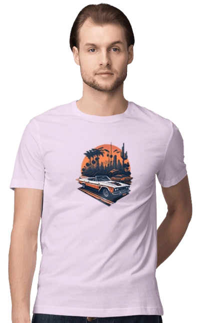 Beautiful car at sunset