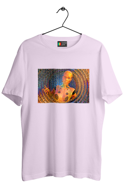 Футболка чоловіча з принтом "Штучний інтелект". Айті, айтішник, гик, жінка, знання, інженер, інтелект, кібер, кібернетика, кіборг, код, комп, комп`ютерник, кристал, машинне навчання, мікросхема, мозок, портрет, програміст, професіонал, професія, розробник, розум, хакер, чіп, штучний інтелект, штучний розум. 2070702