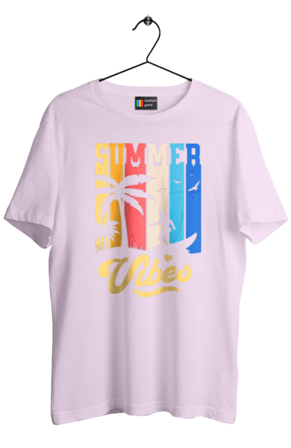 Футболка чоловіча з принтом "Пляжні літні флюїди". Відпочинок, відпустка, літо, море, пляж, серфінг, тропіки. 2070702