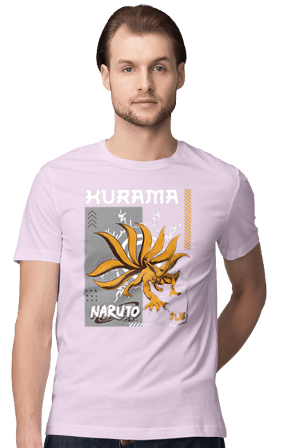 Men's t-shirt with prints Naruto Kurama. Anime, character, kurama, manga, naruto, ninja, tv series. 2070702