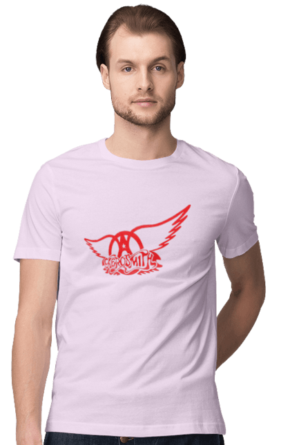 Men's t-shirt with prints Aerosmith. Aerosmith, blues rock, glam rock, group, hard rock, music, rock, rock`n`roll. 2070702