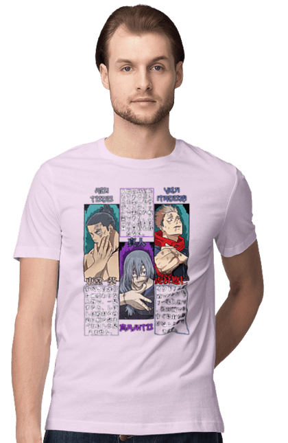 Men's t-shirt with prints Jujutsu Kaisen Mahito. Anime, curse, dark fantasy, itadori, mahito, manga, mystic, todo. 2070702