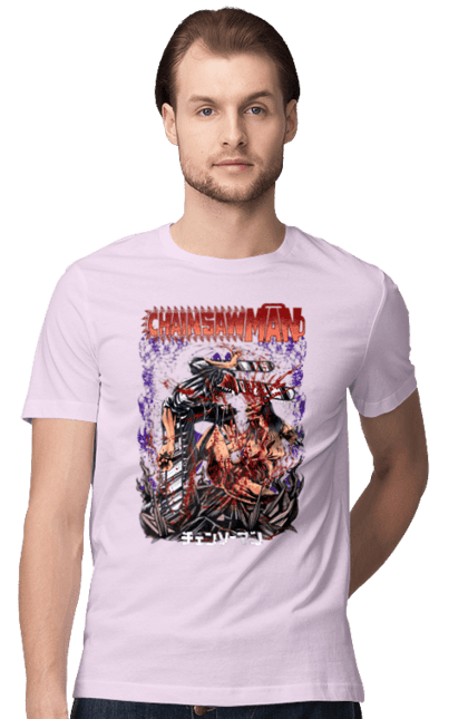 Men's t-shirt with prints Chainsaw Man. Anime, chainsaw man, demon, denji, manga, pochita, shonen. 2070702