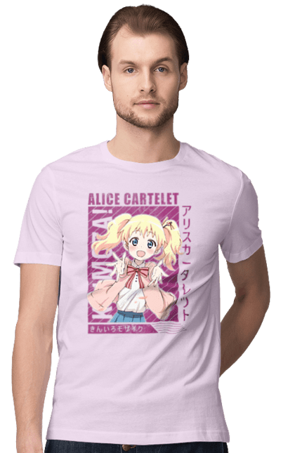 Men's t-shirt with prints Kiniro Mosaic Alice Cartelet. Alice, alice cartelet, anime, gold mosaic, kiniro mosaic, kinmoza, manga. 2070702