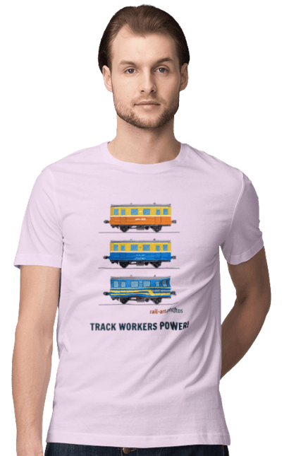 Men`s t-shirt with prints Track Workers Power! Railcar AS1A. As1a, motorcar, rail, railcar, railway, track, track workers, ukrzaliznytsia. 2070702