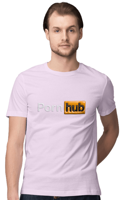 Футболка чоловіча з принтом "Порно Хаб". Гумор, логотип порнохаб, молодіжна, порно хаб, порнхаб. 2070702