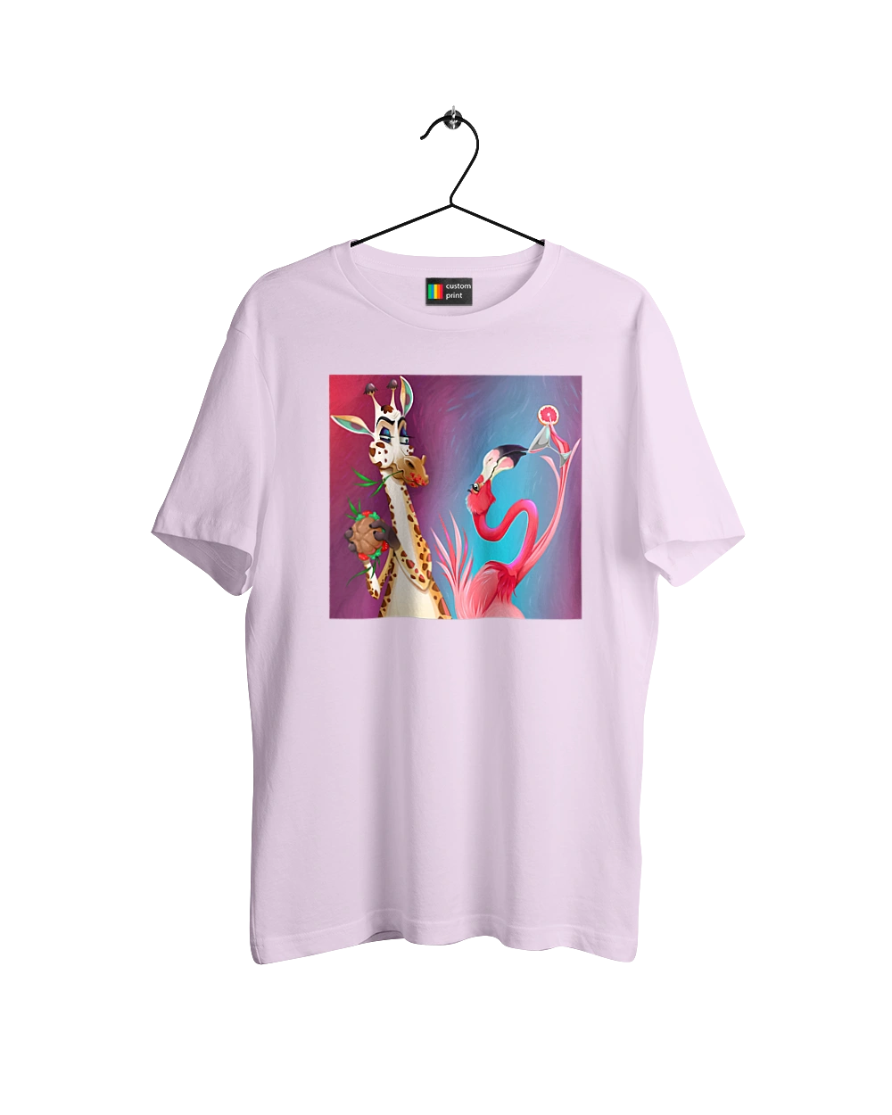 Giraffe And Flamingo At The Party