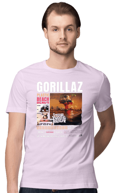 Men's t-shirt with prints Gorillaz. Electronics, gorillaz, group, hip-hop, music, rock. 2070702