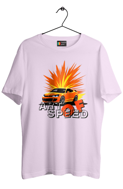 Футболка чоловіча з принтом "Мистецтво швидкості". Авто, автомобіліст, автомобіль, водій, швидкість. 2070702