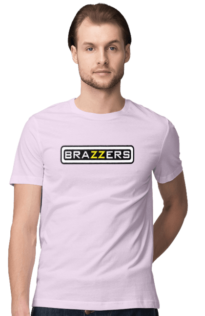 Футболка чоловіча з принтом "Brazzers". Бразерс, браззерс, порно хаб, порнохаб. 2070702