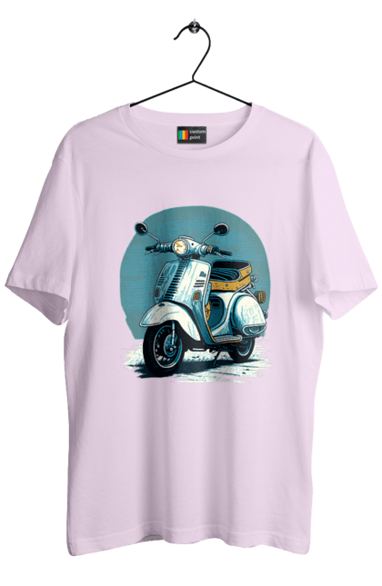 Футболка чоловіча з принтом "Мопед". Відпочинок, літо, мопед, скутер, швидкість. 2070702