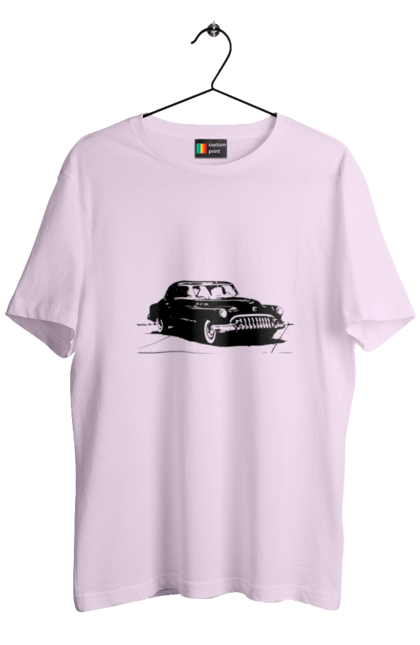 Футболка чоловіча з принтом "Авто.6". Авто, графіка, малюнок, ретро авто, чорно-білий. 2070702