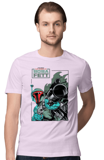 Men's t-shirt with prints Boba Fett. Bob fett, boba fett, clone, head hunter, star wars. 2070702