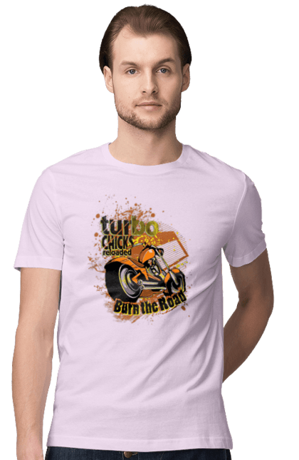 Футболка чоловіча з принтом "Мопед Турбо". Їзда, мопед, швидкість. 2070702