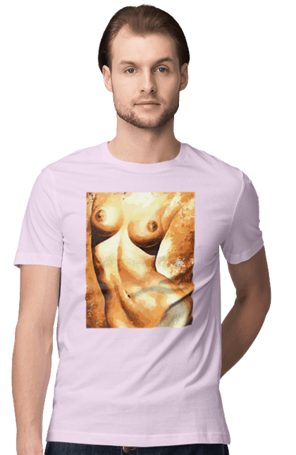 Футболка чоловіча з принтом "Краса тіла". Вигини жіночого тіла, грація тіла, груди, жіноче тіло, жіночі груди, краса тіла. 2070702