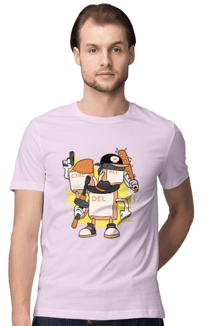 Футболка чоловіча з принтом "Ctrl alt del Програмерський екшен". 404, andoid, aws, backend, c++, cloud, css, data, dev, devops, frontend, geek, git, github, go, golang, google, hacker, html, ios, java, javascript, jquery, js, linux, nodejs, php, python, react, science, script, web, геймер, гік, дата, клавіши, код, компьютер, лінукс, мова, облако, пайтон, пингфин, программист, програмування, талисман, хакер. 2070702
