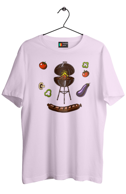 Футболка чоловіча з принтом "Барбекю Сосиска". Барбекю, гриль, смажити, сосиска. 2070702