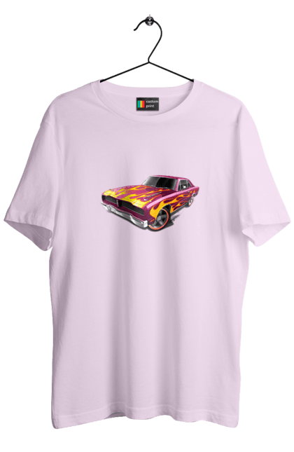 Men`s t-shirt with prints Custom car. Airbrushing, auto, by custom, car, fire, flame, machine, tuning. 2070702