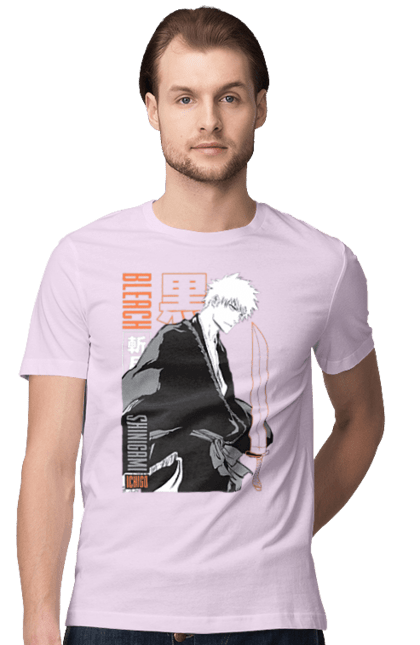 Футболка мужская с принтом Блич Ичиго Куросаки. Anime, bleach, ichigo kurosaki, manga, аниме, блич, ичиго, ичиго куросаки, манга. 2070702