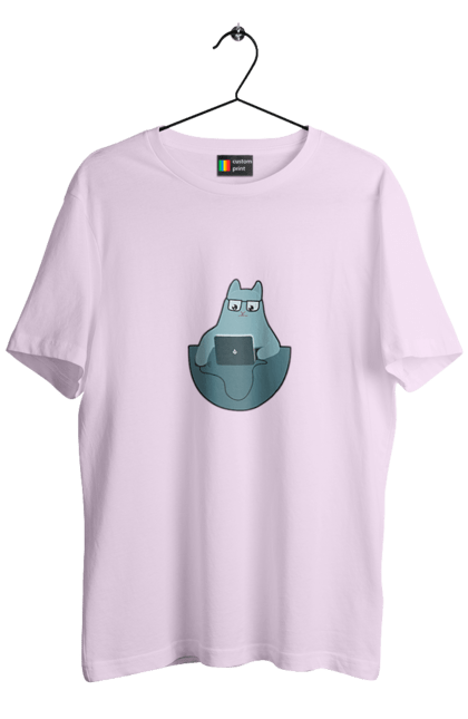 Футболка чоловіча з принтом "Кіт програміст". Angular, c, css, html, it, javascript, jquery, php, python, react, svelt, vue, айтишник, айті, гумор, код, кодувати, прогер, програміст, програмісти, ти ж, ти ж програміст, тиж програміст. 2070702