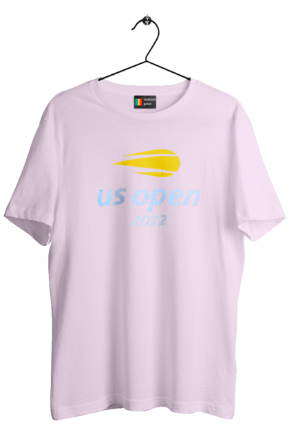 Men`s t-shirt with prints US Open 2022 tennis tournament. American championship, ball, hard, new york, open championship, players, prize fund, racket, sponsor, tennis. 2070702