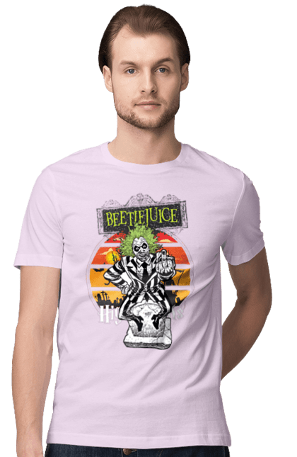 Men's t-shirt with prints Beetlejuice. Beetlejuice, comedy, ghost, horror, movie, tim burton, warner bros. 2070702