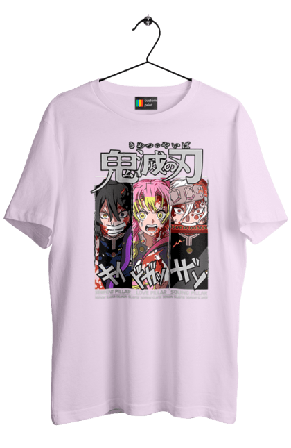 Men's t-shirt with prints Demon Slayer Obanai Mitsuri Tengen. Anime, demon slayer, iguro, kimetsu no yaiba, manga, mitsuri, obanai, tengen. 2070702