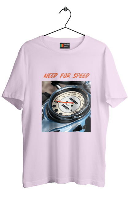 Футболка чоловіча з принтом "Мото 3". Байкер, дорогая, мотоцикл, ретро, скорость, спидометр, стиль жизни. 2070702