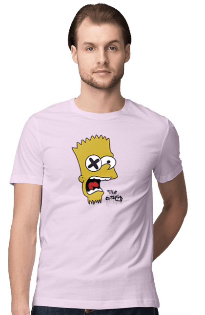 Men's t-shirt with prints Bart Simpson. Bart, cartoon, serial, simpson. 2070702