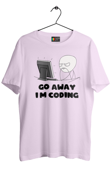 Футболка чоловіча з принтом "Іди Я кодую". Айті, айтішник, для айтішника, для програміста, йди я кодую, майстер коду, подарунок айтішнику, подарунок програмісту, програміст, розробник. 2070702